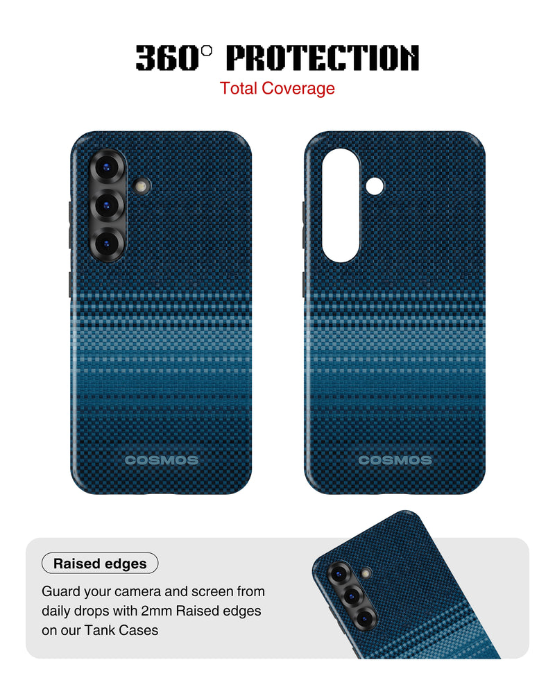 Samsung Galaxy S25 Tank Case | Textures (Ocean Stitch)