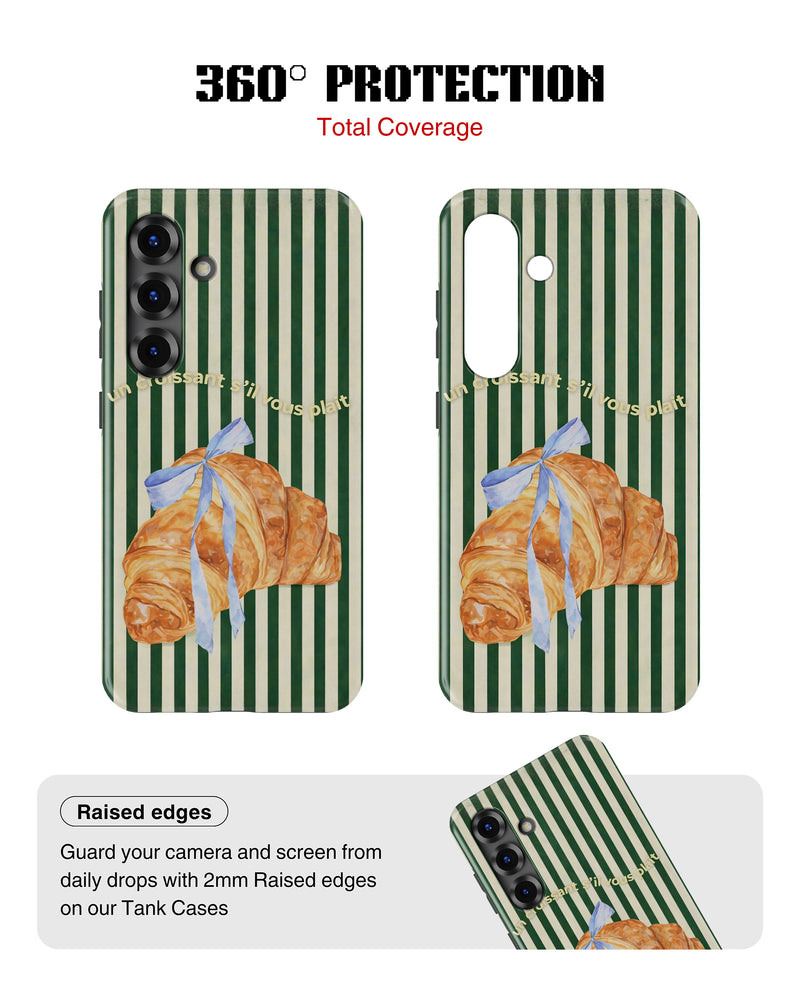 Samsung Galaxy S25 Tank Case | Girls Aesthetics (Paris Croissant)