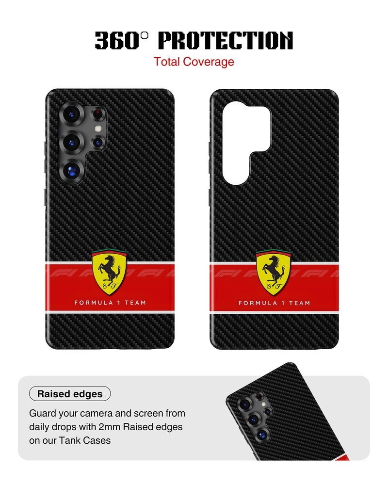 Samsung Galaxy S26 Ultra Tank Case | Formula 1 (Carbon Ferrari)