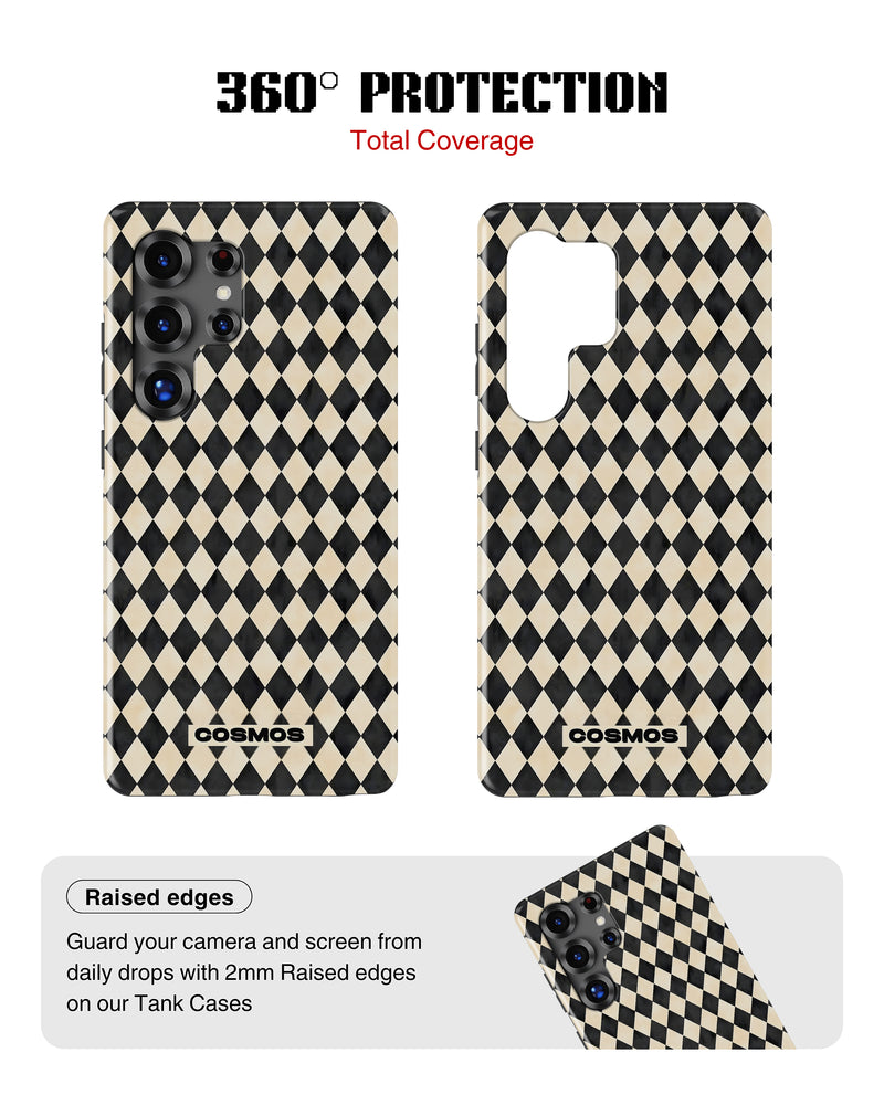 Samsung Galaxy S26 Ultra Tank Case | Textures (Harlequin Ivory)