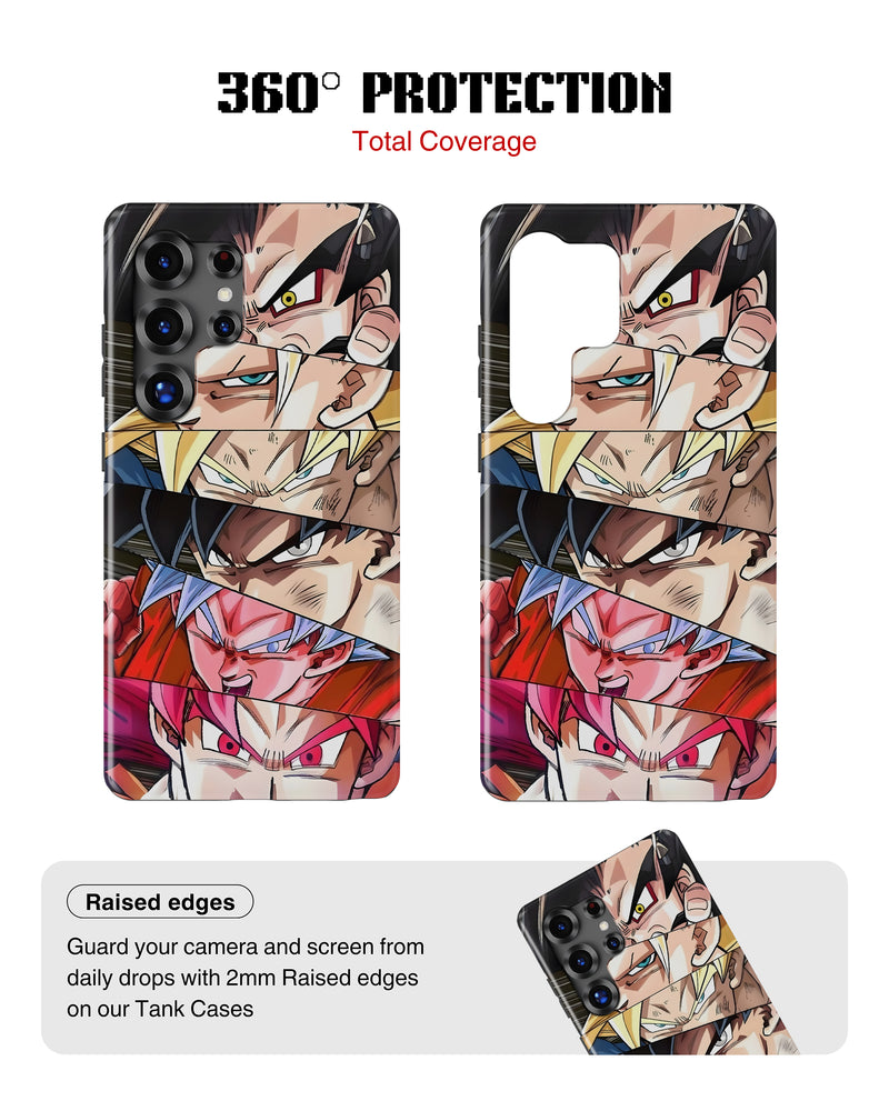 Samsung Galaxy S25 Ultra Tank Case | Anime (Saiyan Faces)