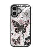 Girls Aesthetic Impact Case (Black Pink Butterfly)