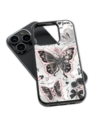 Girls Aesthetic Impact Case (Black Pink Butterfly)