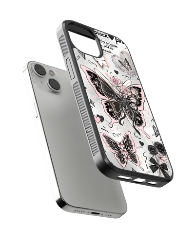 Girls Aesthetic Mobile Cover (Black Pink Butterfly)