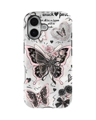 Girls Aesthetic Tank Case (Black Pink Butterfly)