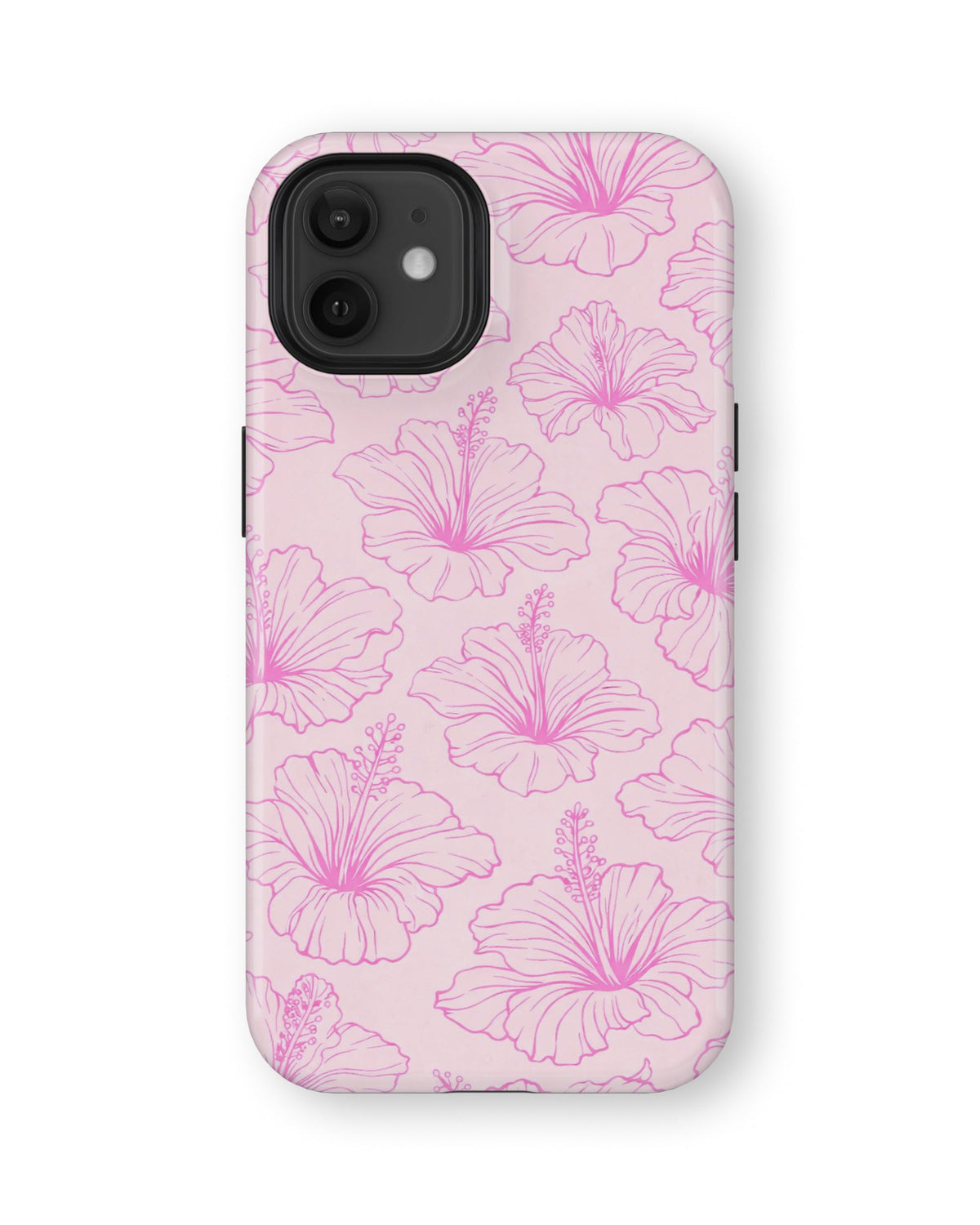 iPhone 12 Tank Case | Girls Aesthetics (Blush Hibiscus)