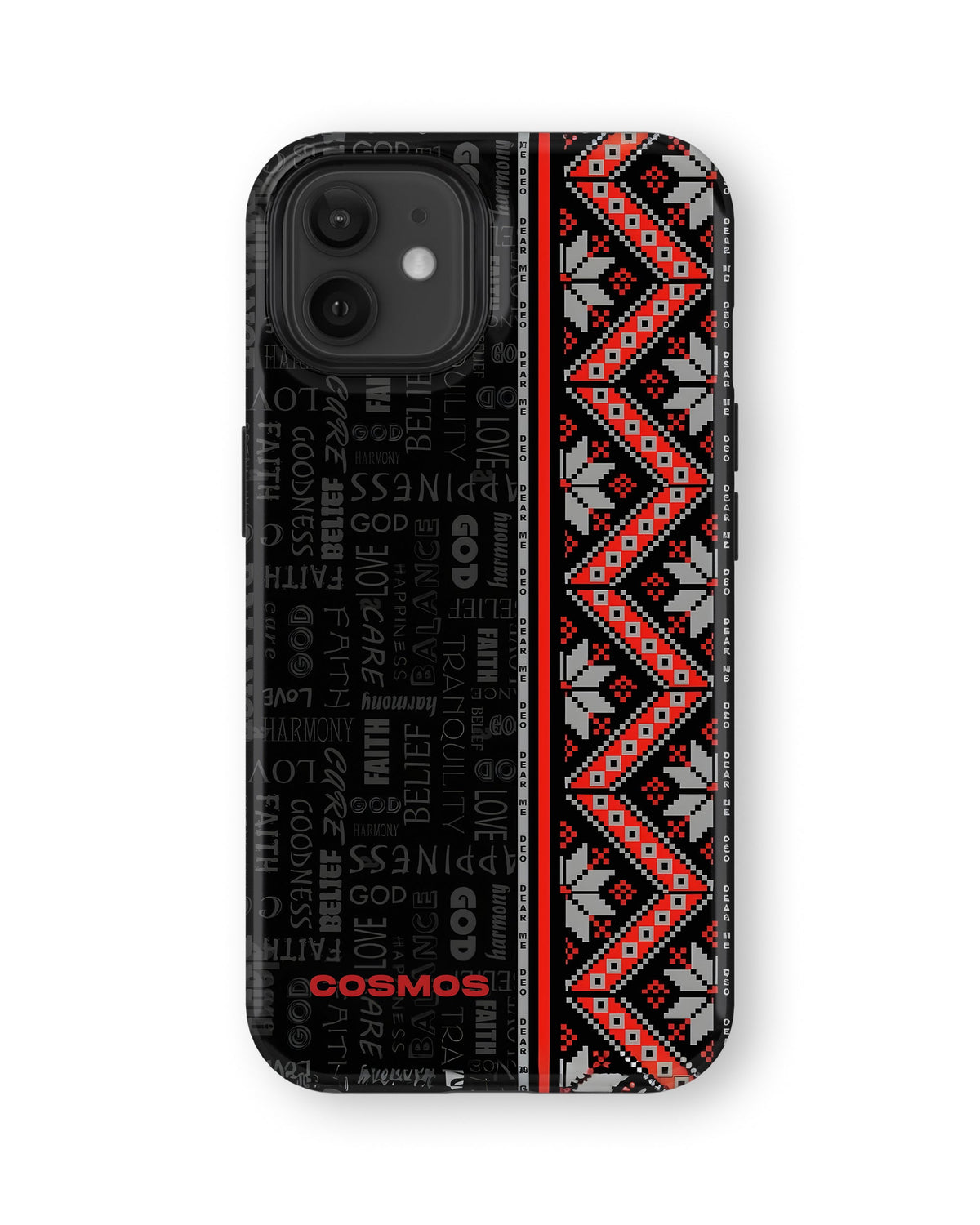 iPhone 12 Tank Case | Textures (Tribal Noir)