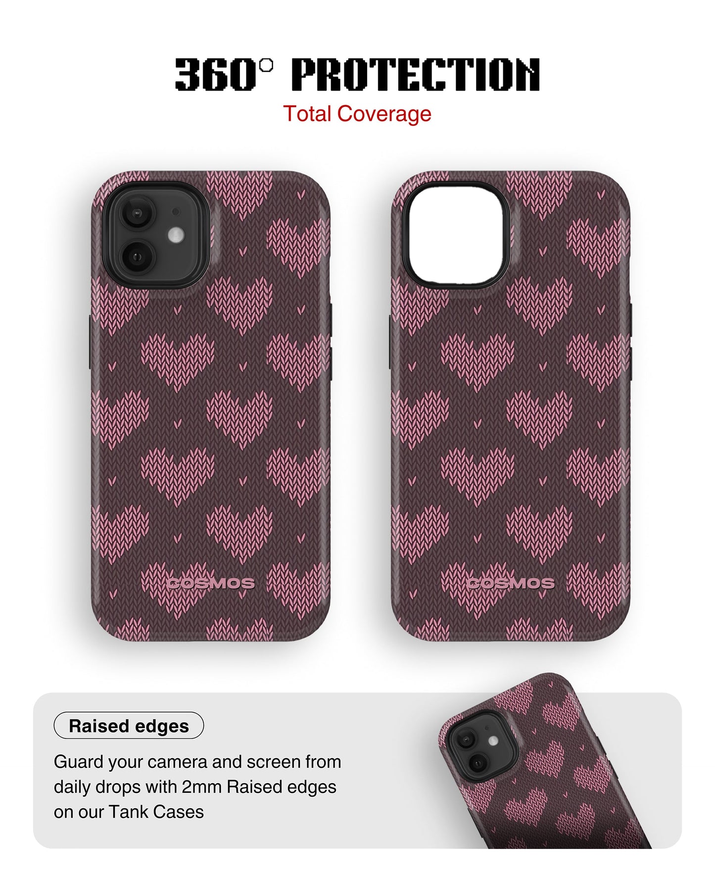 iPhone 11 Tank Case | Textures (Blush Hearts)