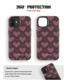 iPhone 12 Mini Tank Case | Textures (Blush Hearts)