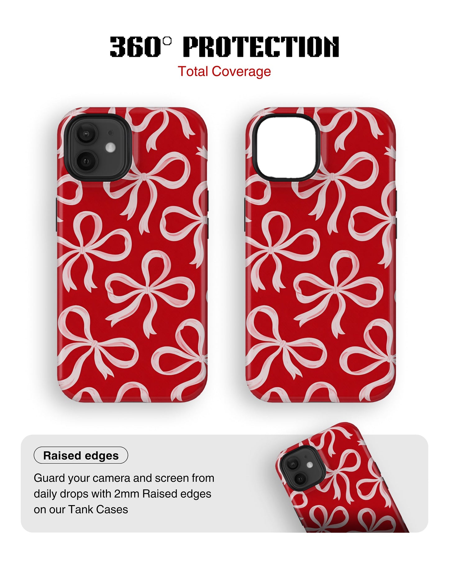 iPhone 12 Tank Case | Girls Aesthetics (Crimson Bows)