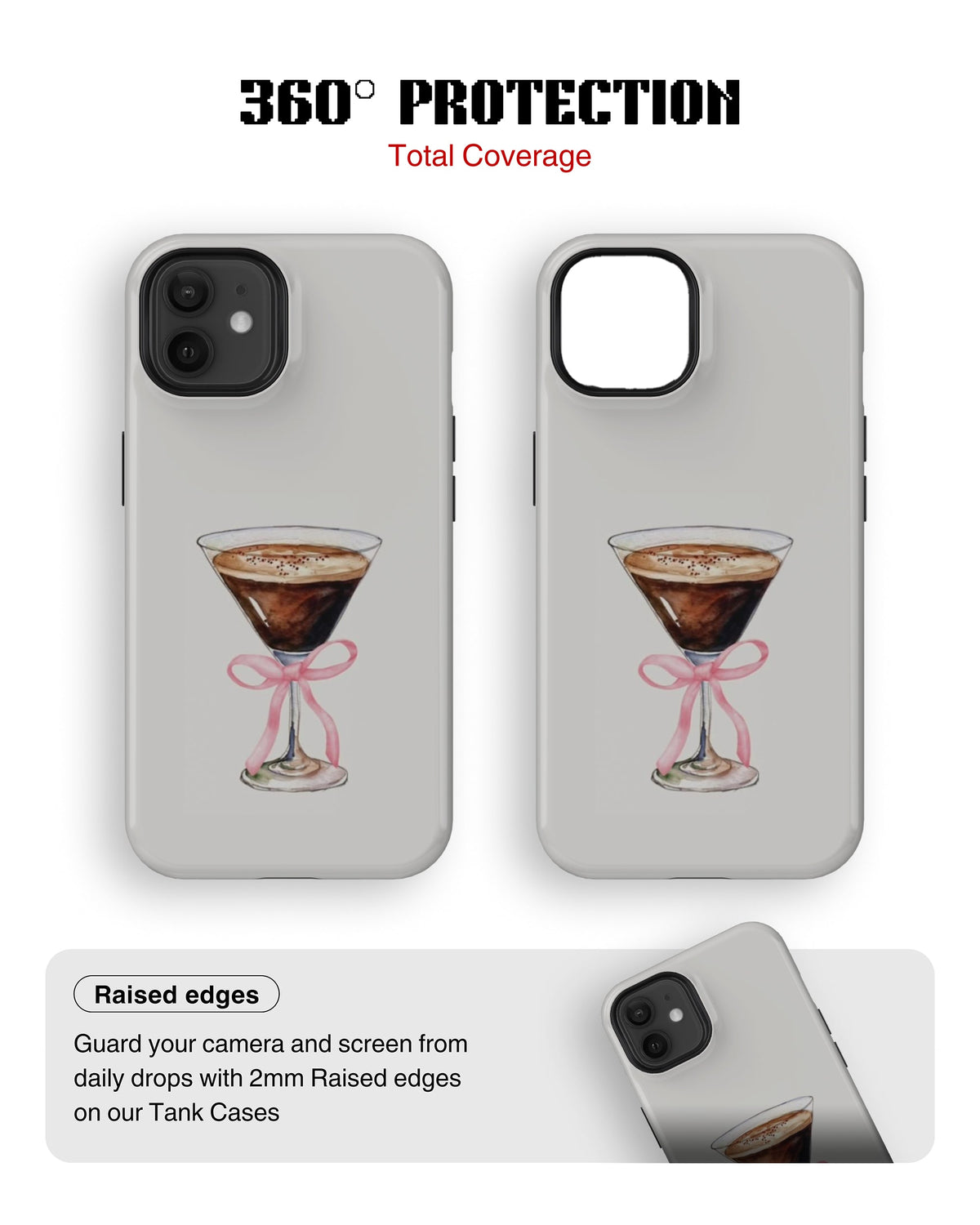 iPhone 11 Tank Case | Girls Aesthetics (Espresso Bow)