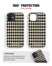 iPhone 12 Tank Case | Textures (Harlequin Ivory)