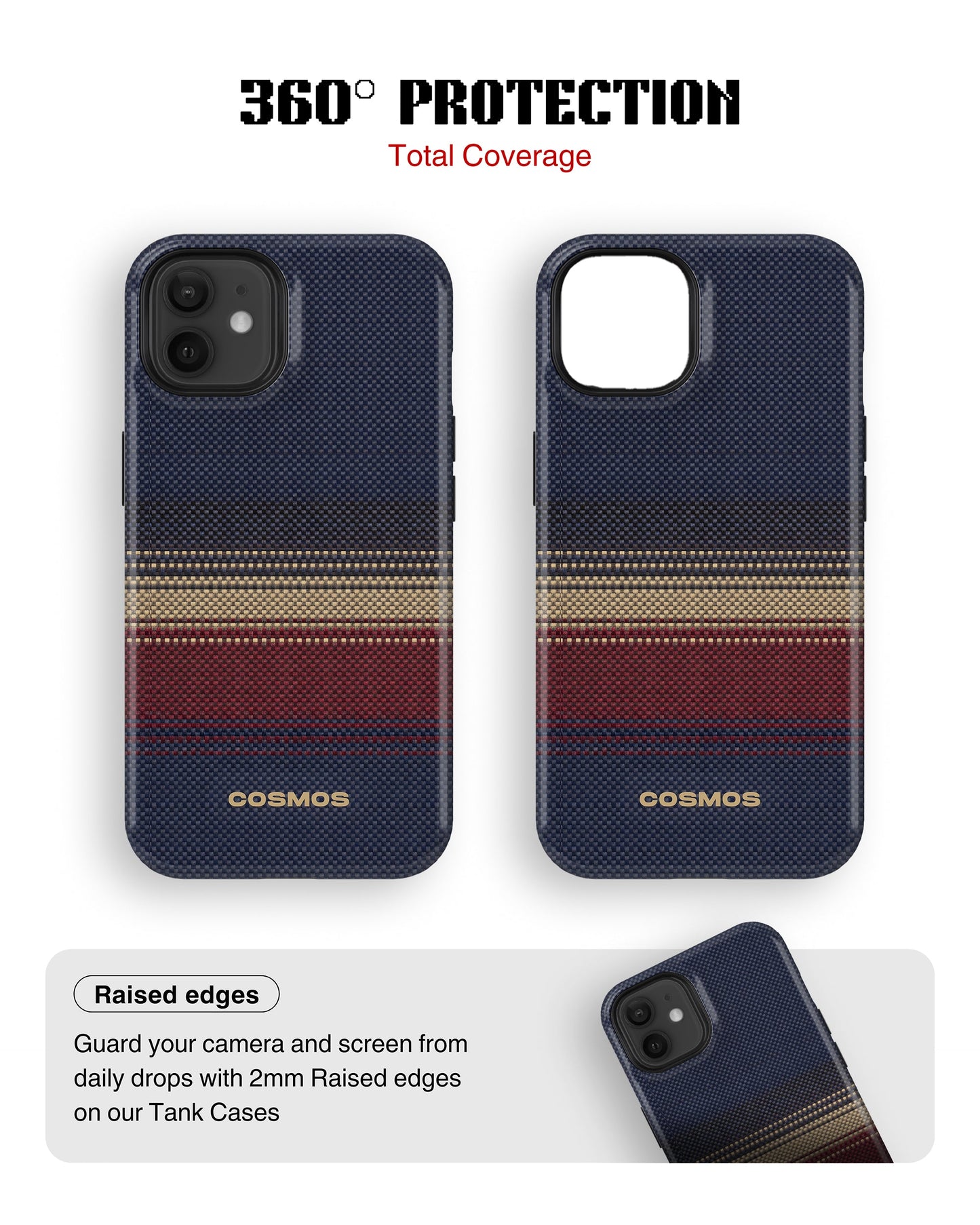 iPhone 12 Tank Case | Textures (Midnight Border)