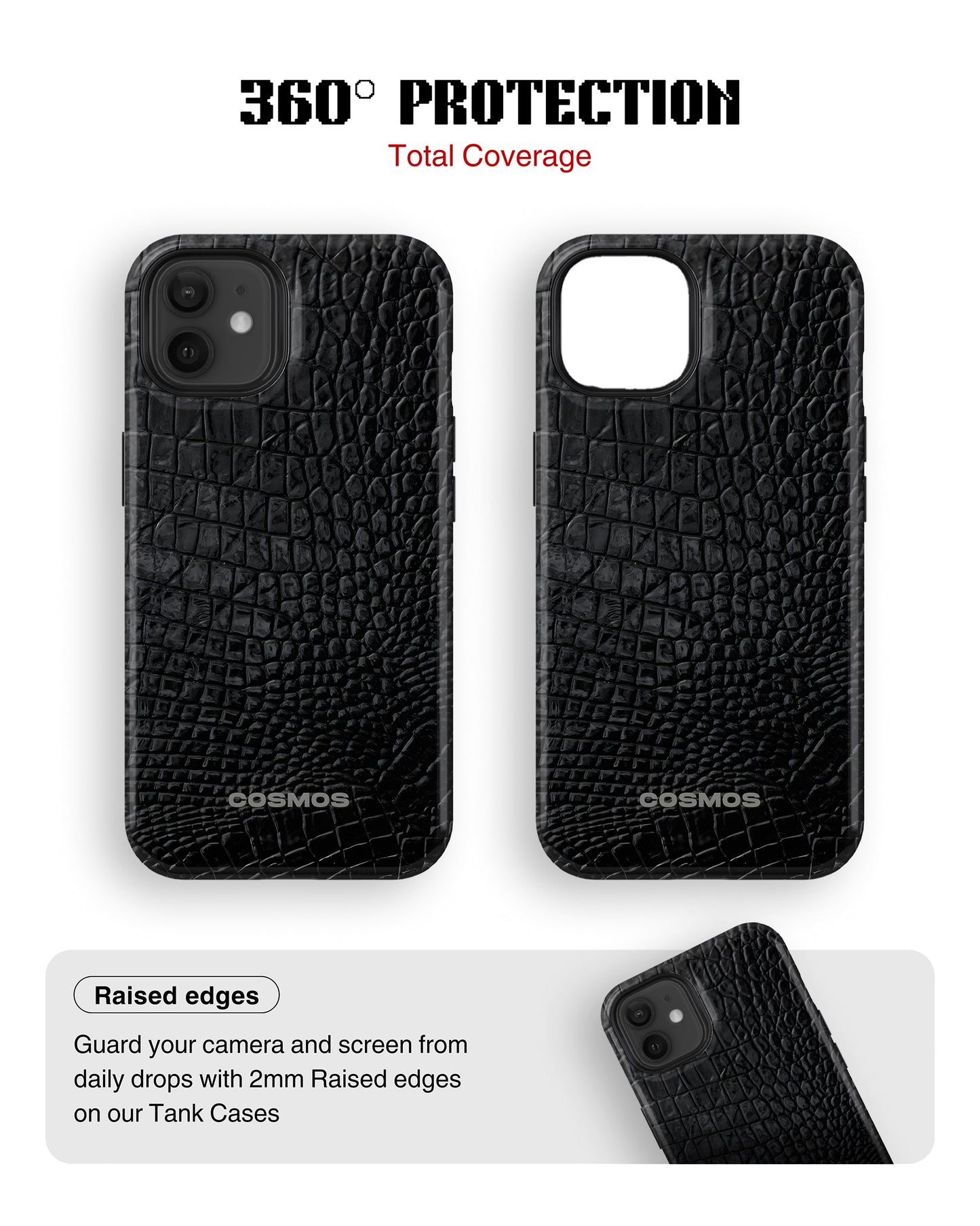iPhone 11 Tank Case | Textures (Obsidian Croc)