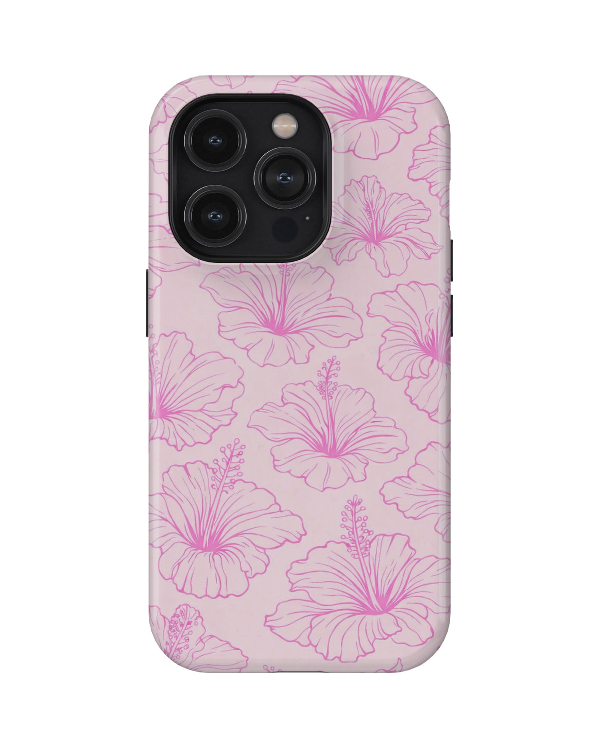 iPhone 13 Pro Max Tank Case | Girls Aesthetics (Blush Hibiscus)