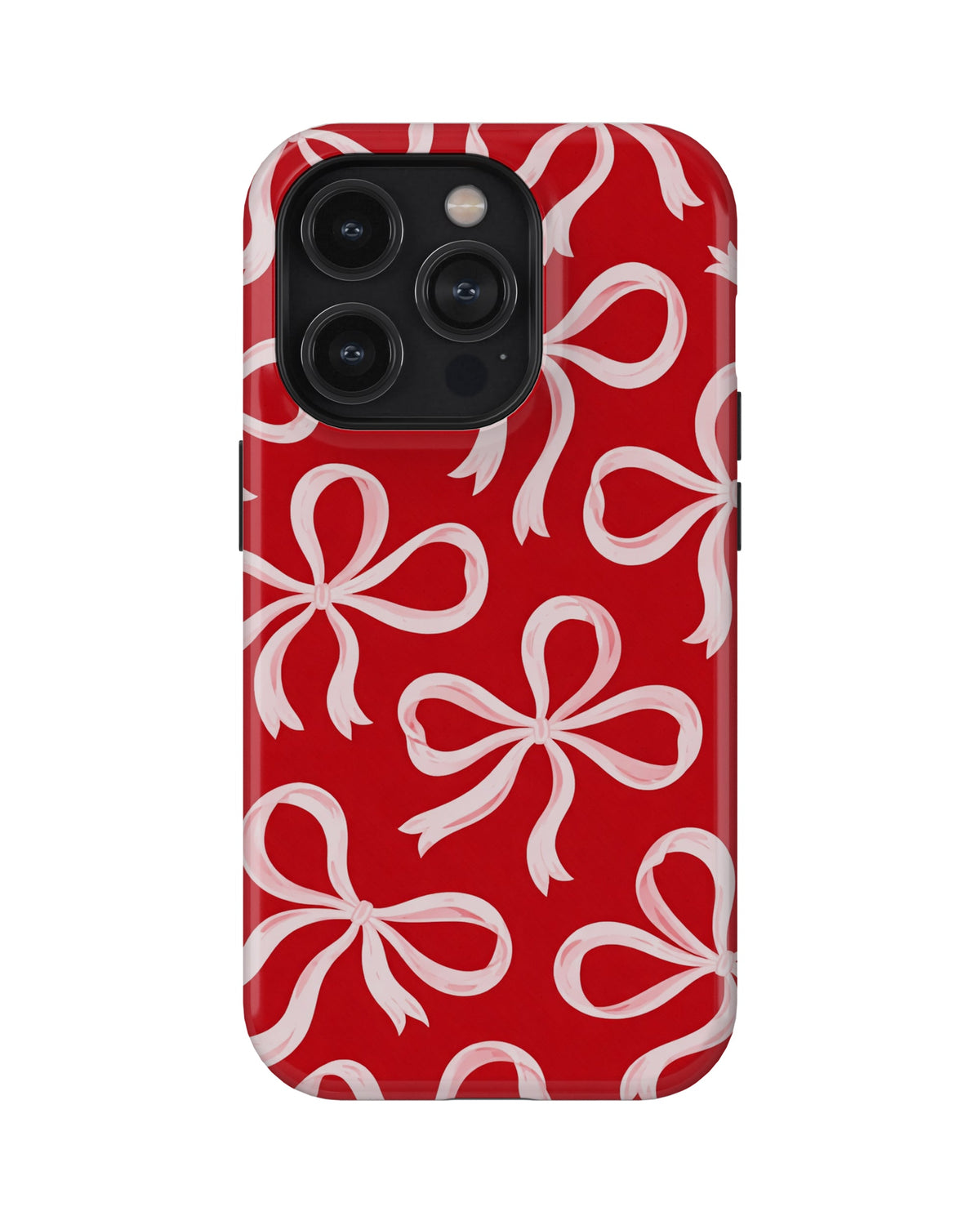 iPhone 15 Pro Tank Case | Girls Aesthetics (Crimson Bows)