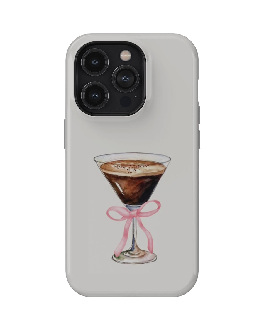 iPhone 14 Pro Tank Case | Girls Aesthetics (Espresso Bow)