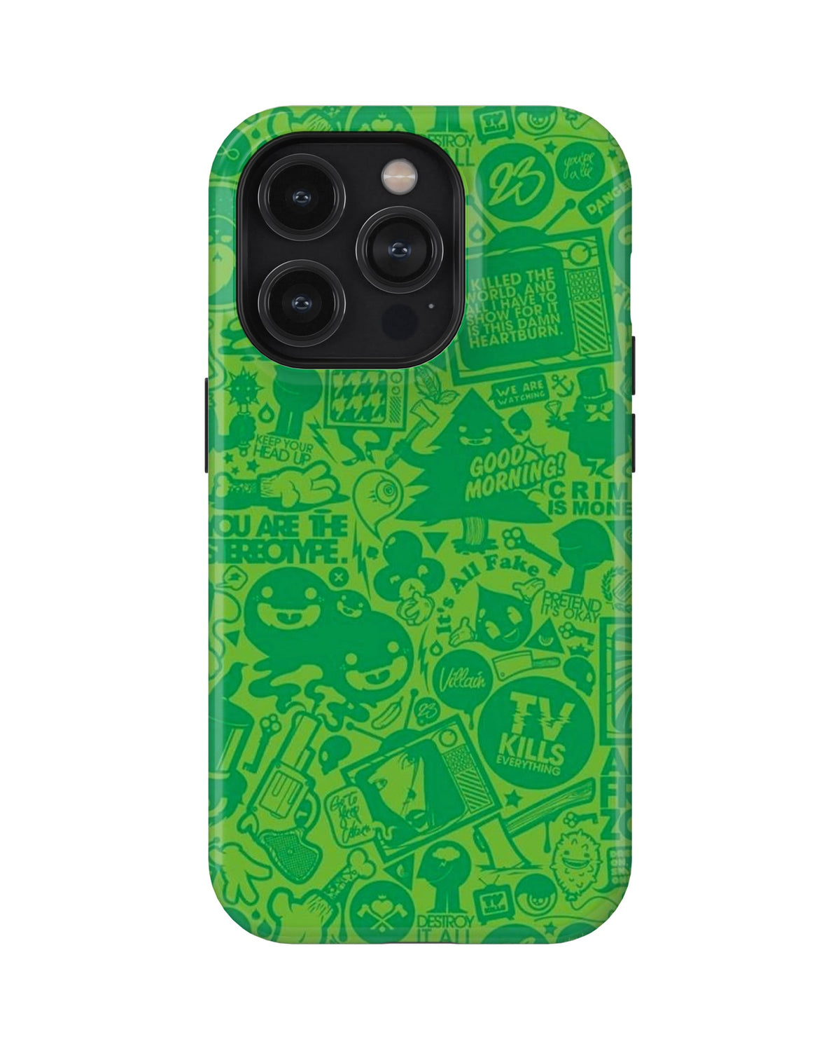 iPhone 14 Pro Max Tank Case | Modernism (Green Chaos)
