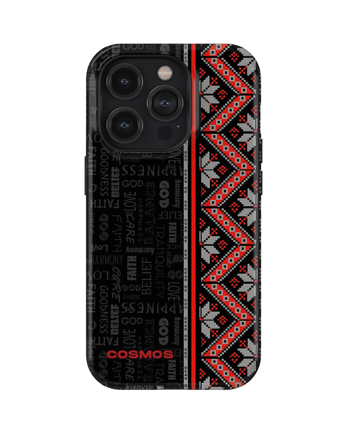 iPhone 13 Pro Tank Case | Textures (Tribal Noir)