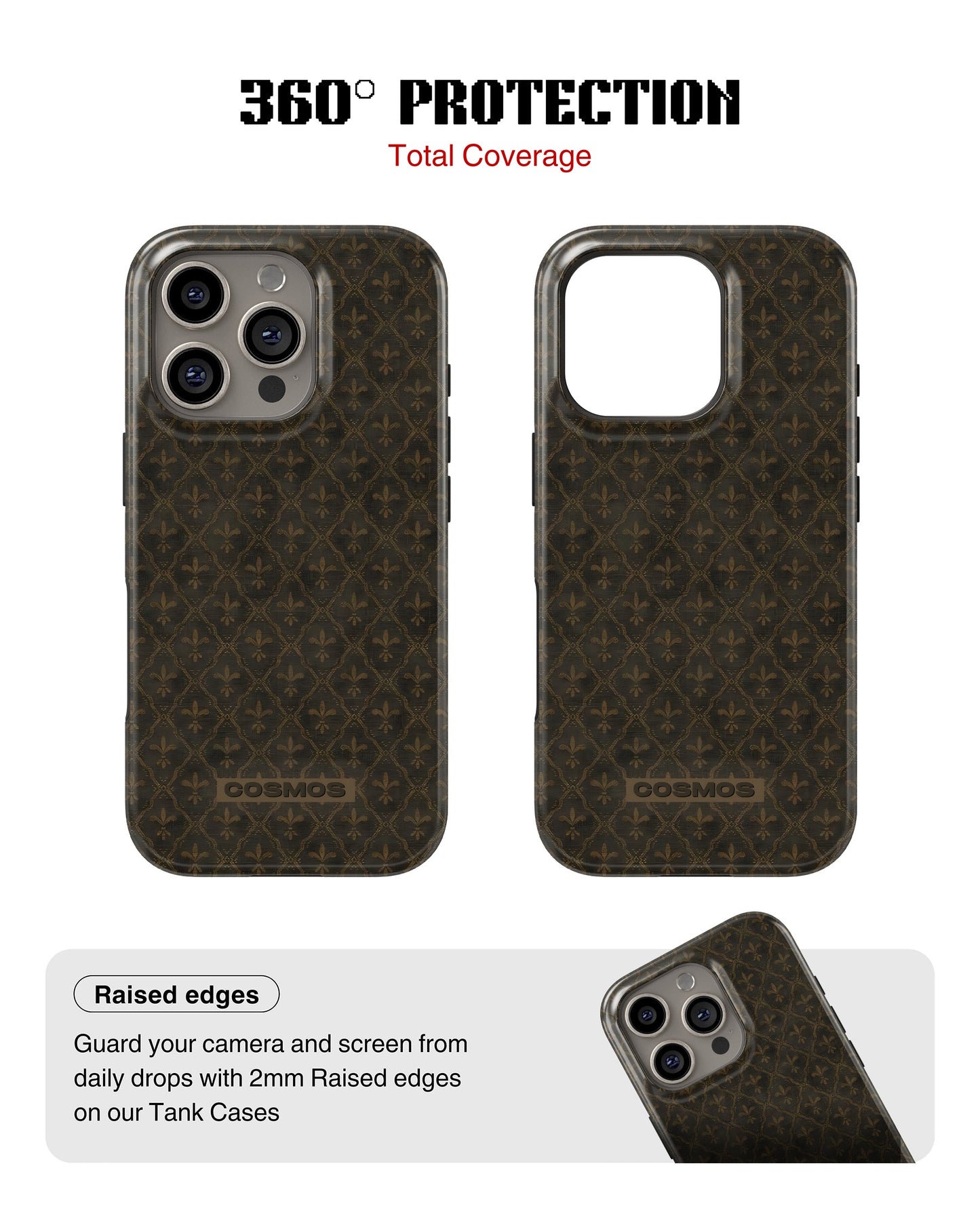 iPhone 14 Pro Tank Case | Textures (Antique Fleur)