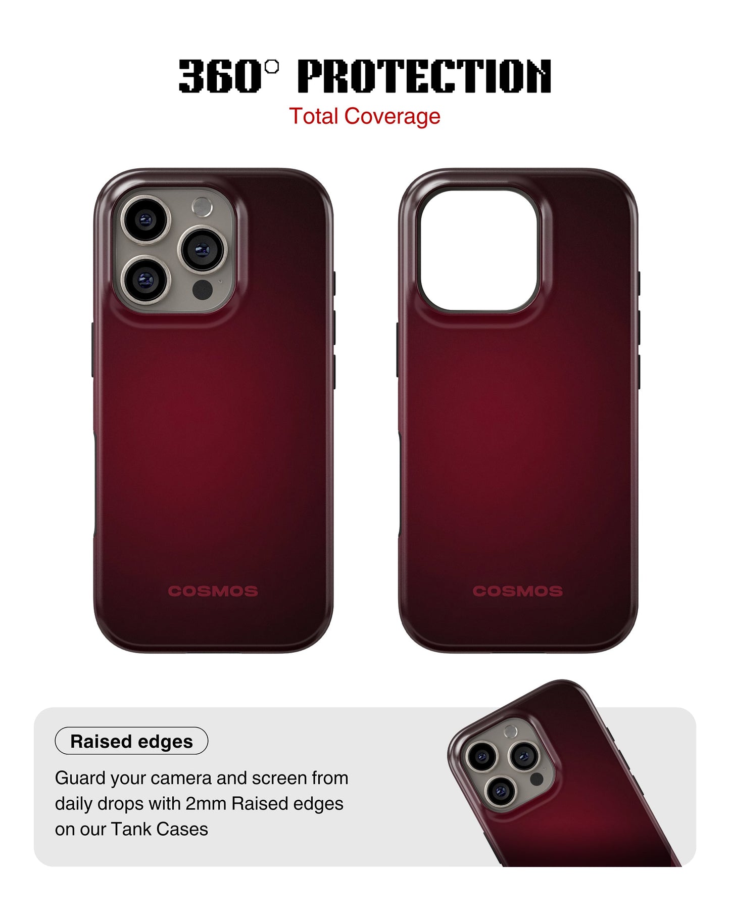 iPhone 13 Pro Tank Case | Textures (Burgundy Fade)