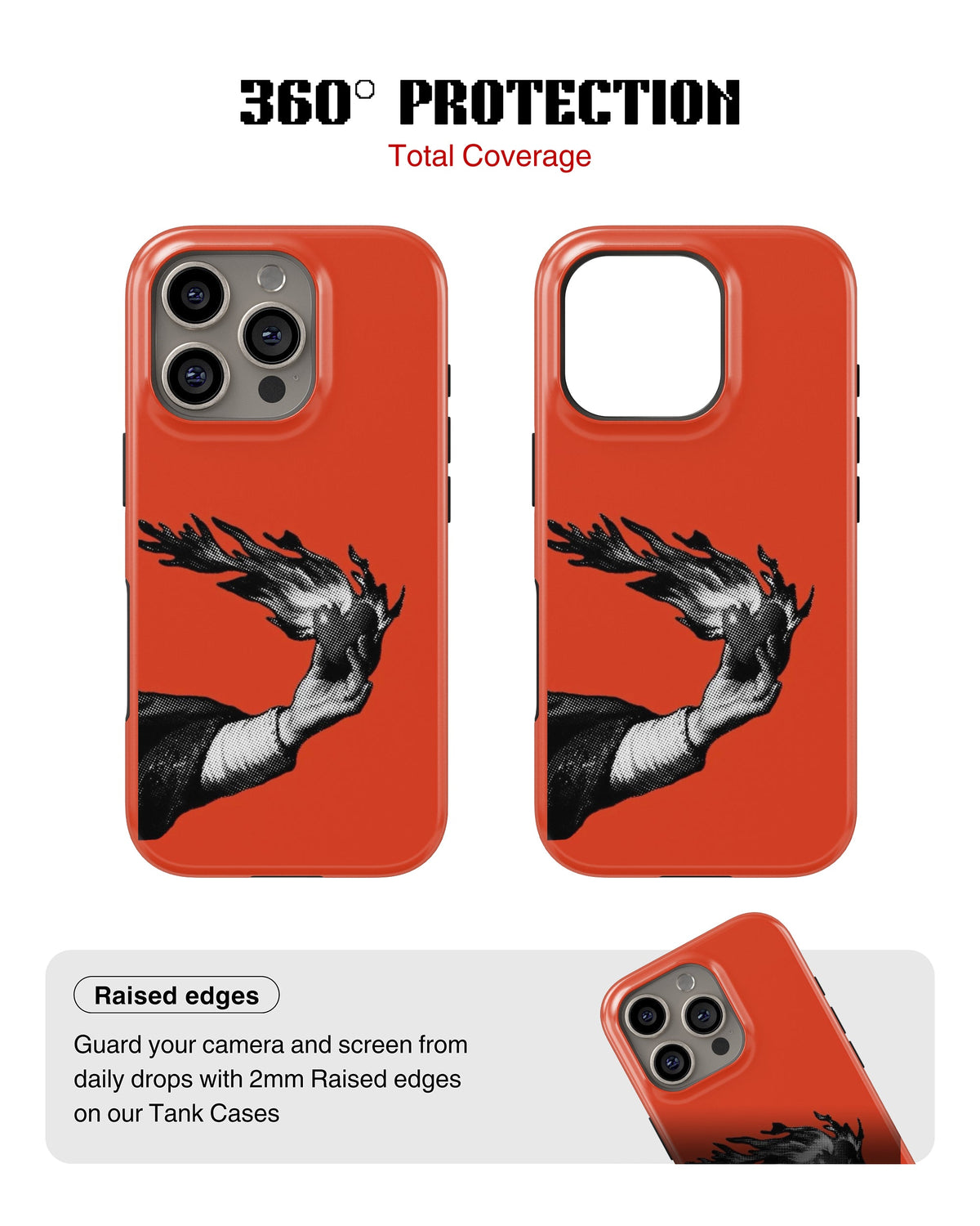 iPhone 14 Pro Tank Case | Modernism (Burning Hand)