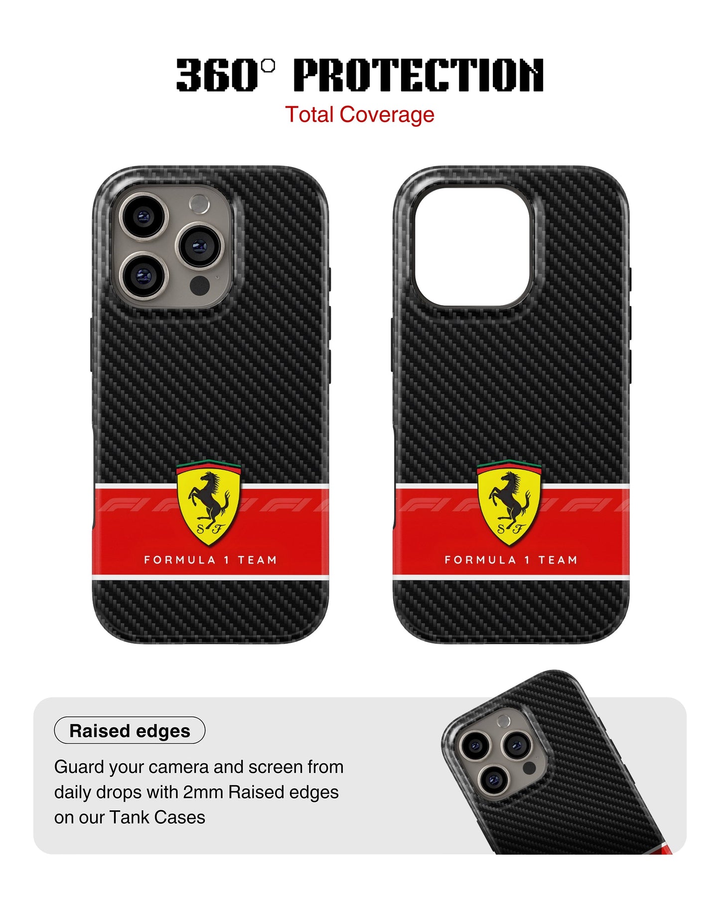 iPhone 14 Pro Max Tank Case | Formula 1 (Carbon Ferrari)