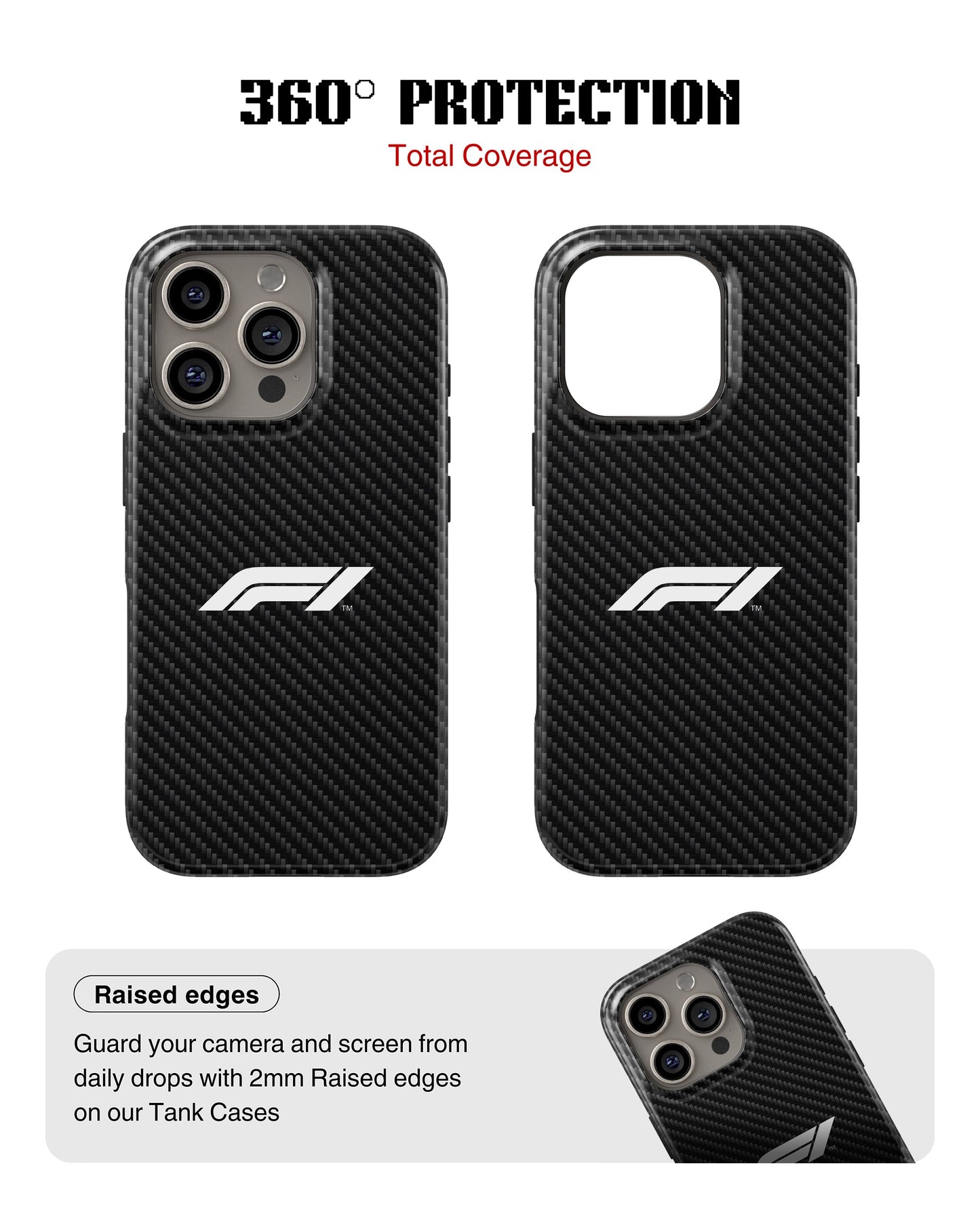 iPhone 12 Pro Max Tank Case | Formula 1 (Carbon Grid)