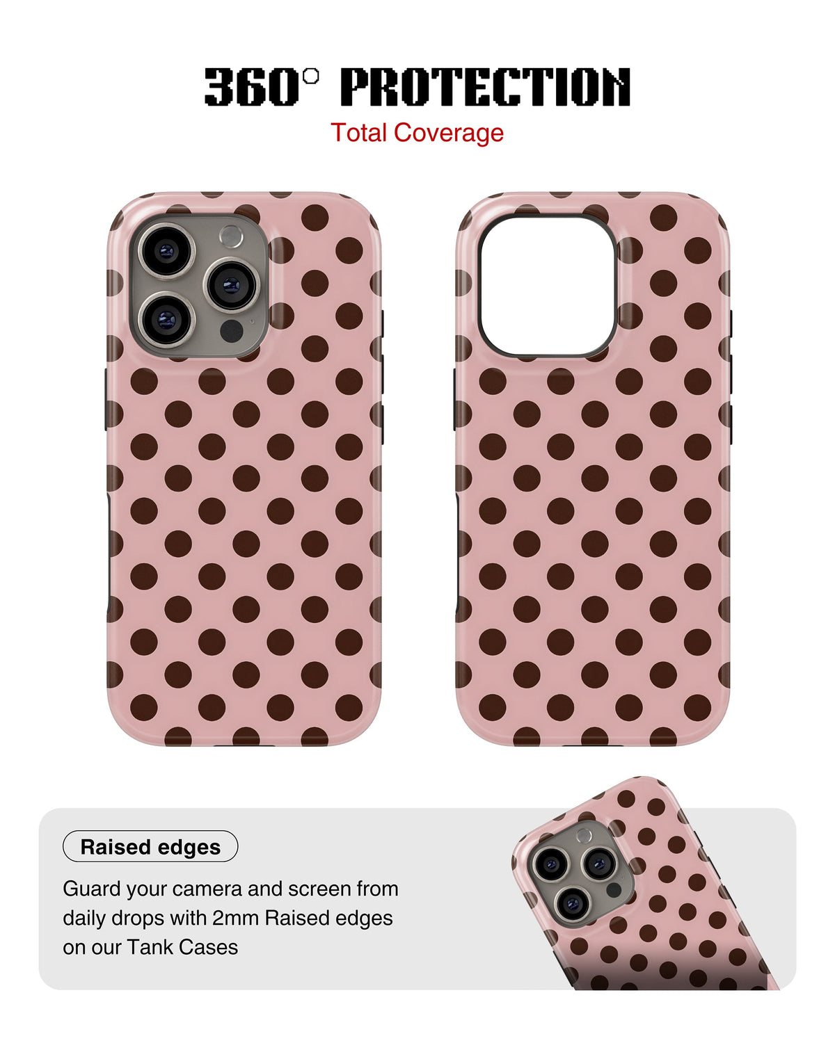 iPhone 15 Pro Tank Case | Girls Aesthetics (Choco Dots)