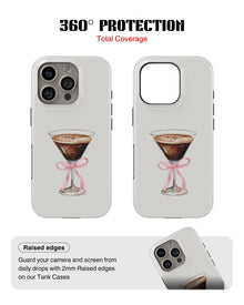 iPhone 15 Pro Tank Case | Girls Aesthetics (Espresso Bow)