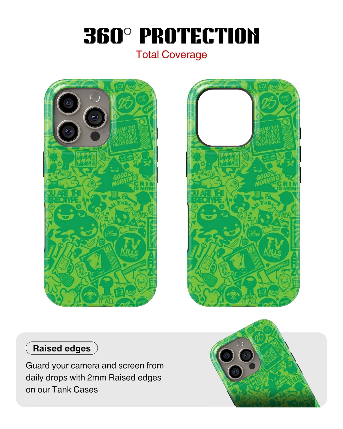 iPhone 12 Pro Max Tank Case | Modernism (Green Chaos)