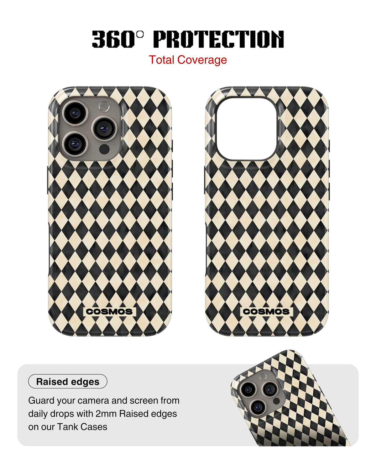 iPhone 13 Pro Max Tank Case | Textures (Harlequin Ivory)