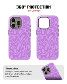 iPhone 15 Pro Max Tank Case | Modernism (Lilac Melt)