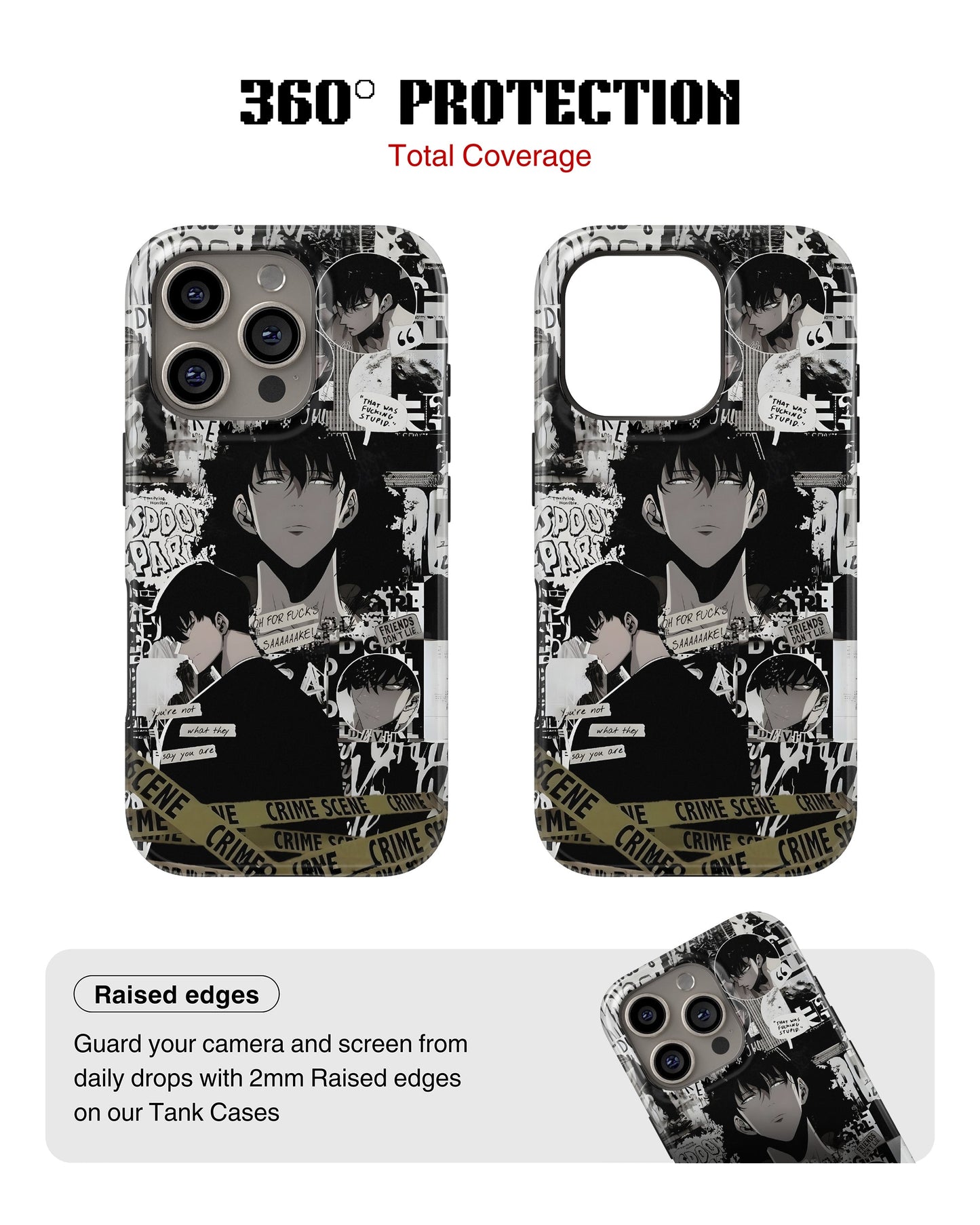 iPhone 13 Pro Tank Case | Anime (Manga Noir)