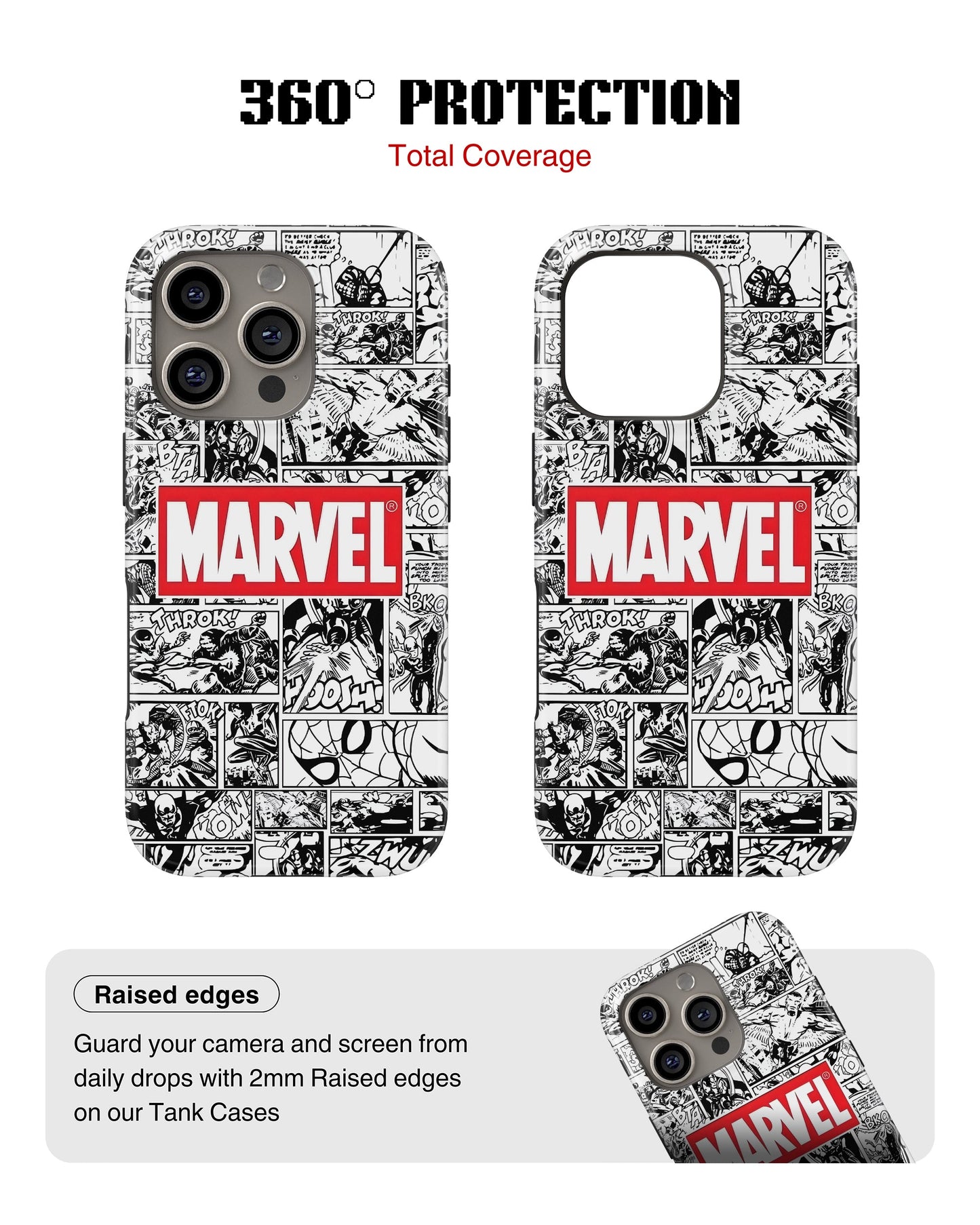 iPhone 14 Pro Tank Case | Superhero (Marvel Grid)