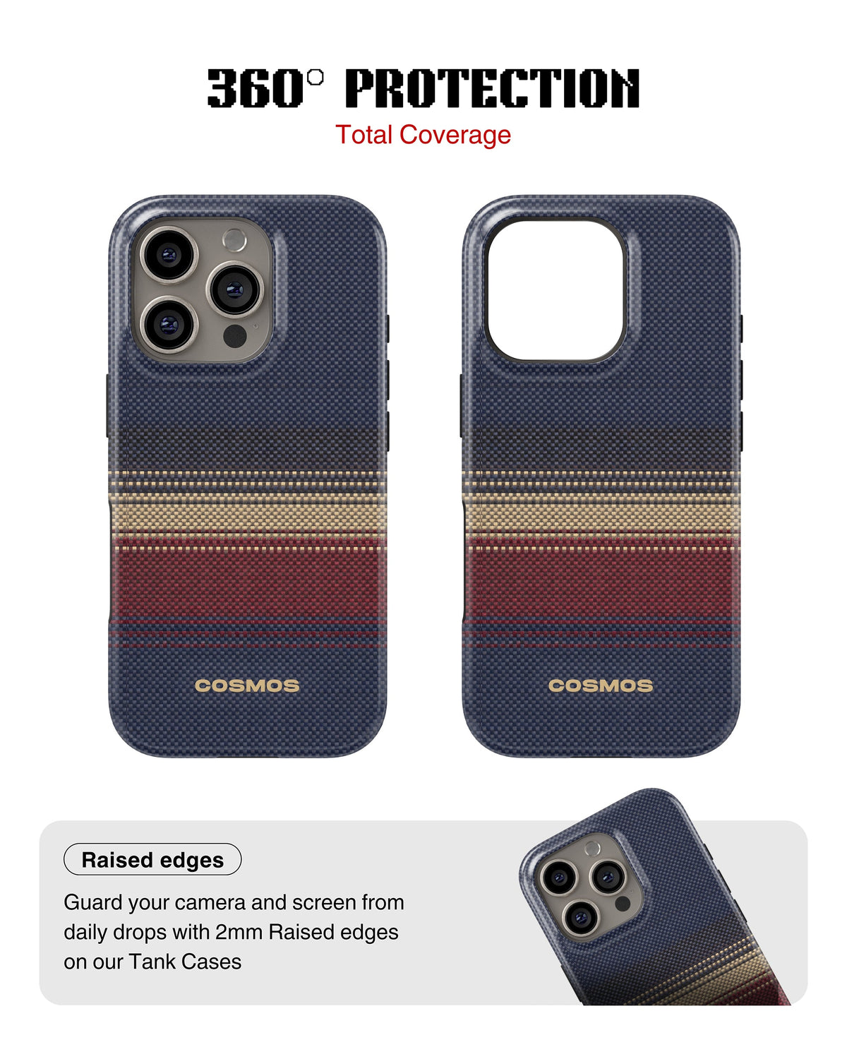 iPhone 14 Pro Tank Case | Textures (Midnight Border)