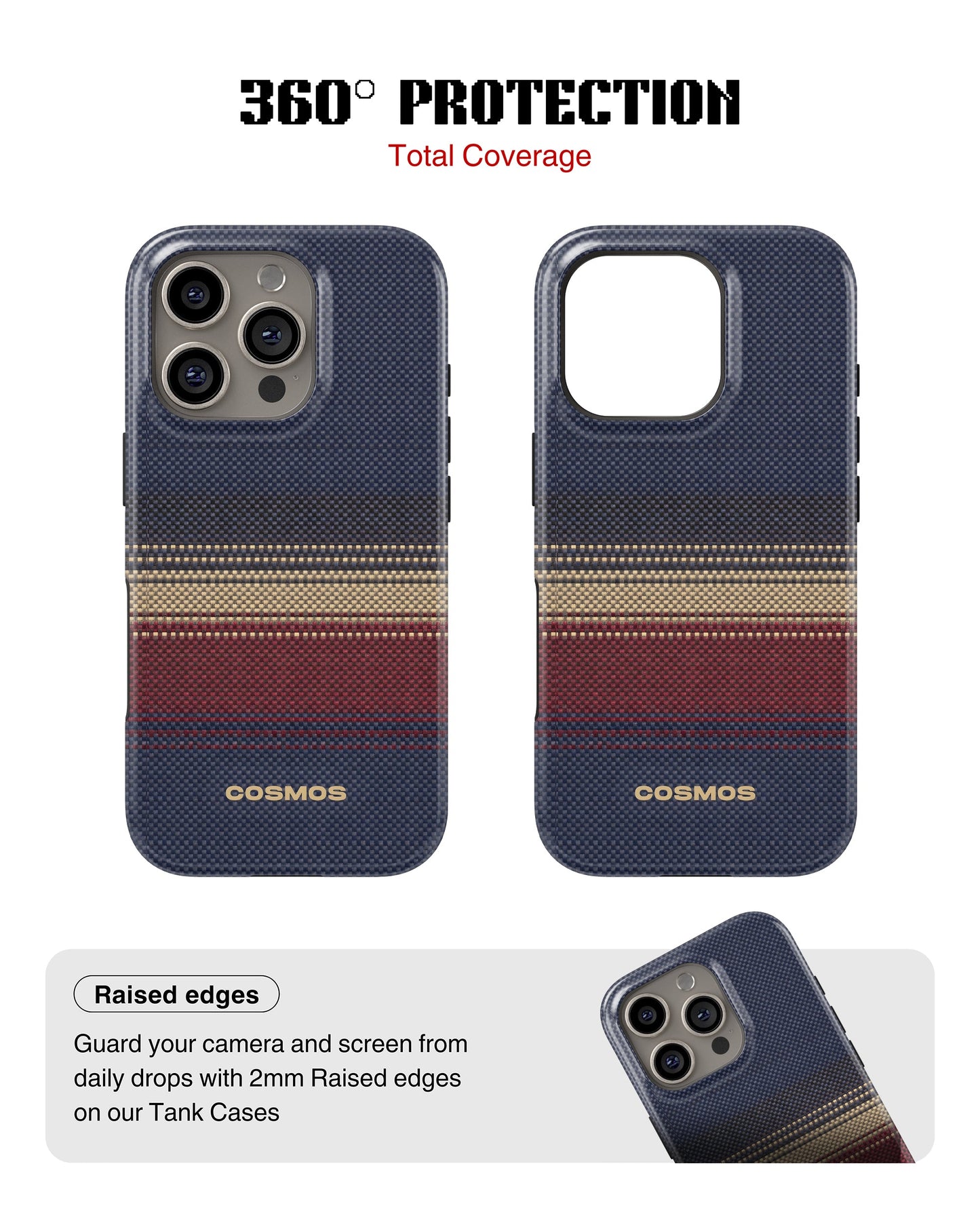 iPhone 14 Pro Tank Case | Textures (Midnight Border)