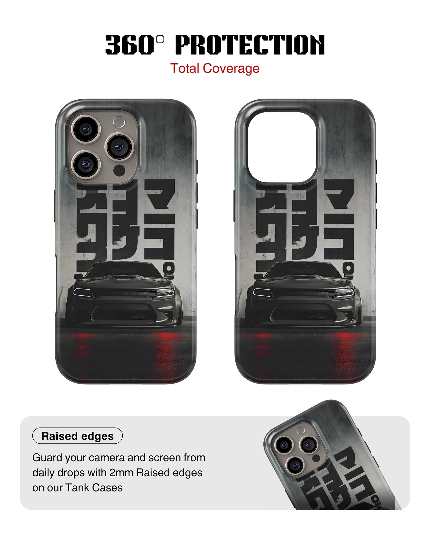 iPhone 15 Pro Tank Case | Sports Car (Midnight Kanji)