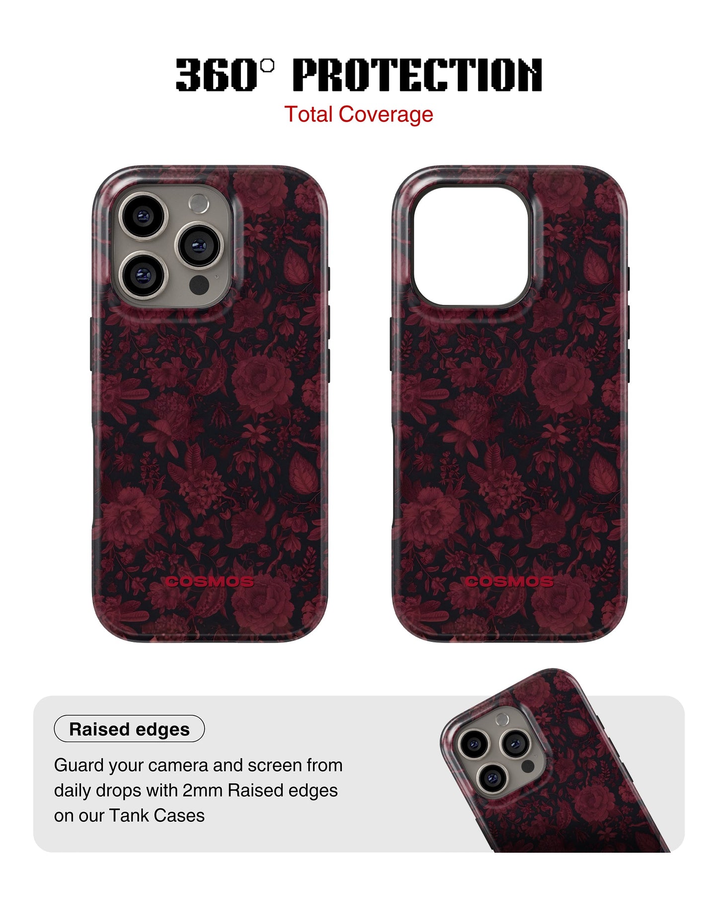 iPhone 12 Pro Max Tank Case | Textures (Midnight Rose)