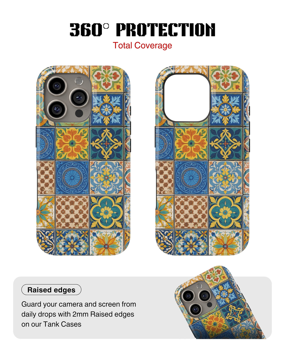 iPhone 12 Pro Tank Case | Girls Aesthetics (Moroccan Tiles)