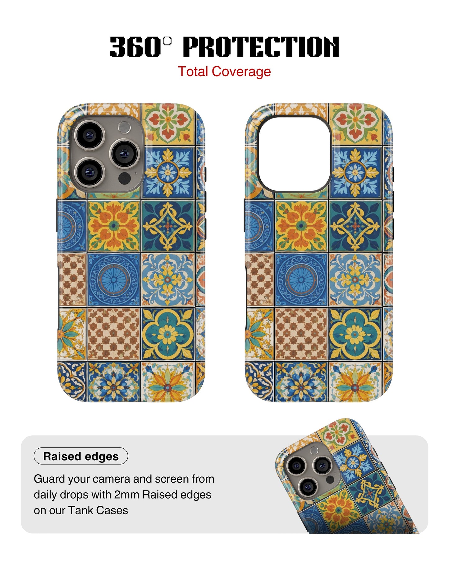 iPhone 12 Pro Tank Case | Girls Aesthetics (Moroccan Tiles)