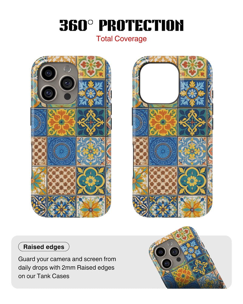 iPhone 14 Pro Max Tank Case | Girls Aesthetics (Moroccan Tiles)
