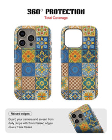 iPhone 14 Pro Tank Case | Girls Aesthetics (Moroccan Tiles)