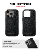 iPhone 15 Pro Tank Case | Textures (Obsidian Croc)