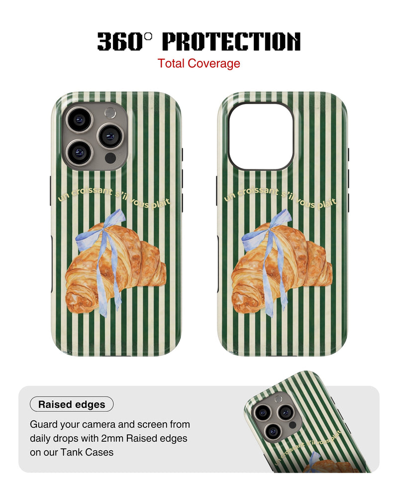 iPhone 15 Pro Tank Case | Girls Aesthetics (Paris Croissant)