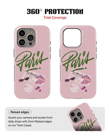 iPhone 15 Pro Tank Case | Girls Aesthetics (Paris Pink)