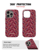 iPhone 14 Pro Max Tank Case | Textures (Ruby Weave)
