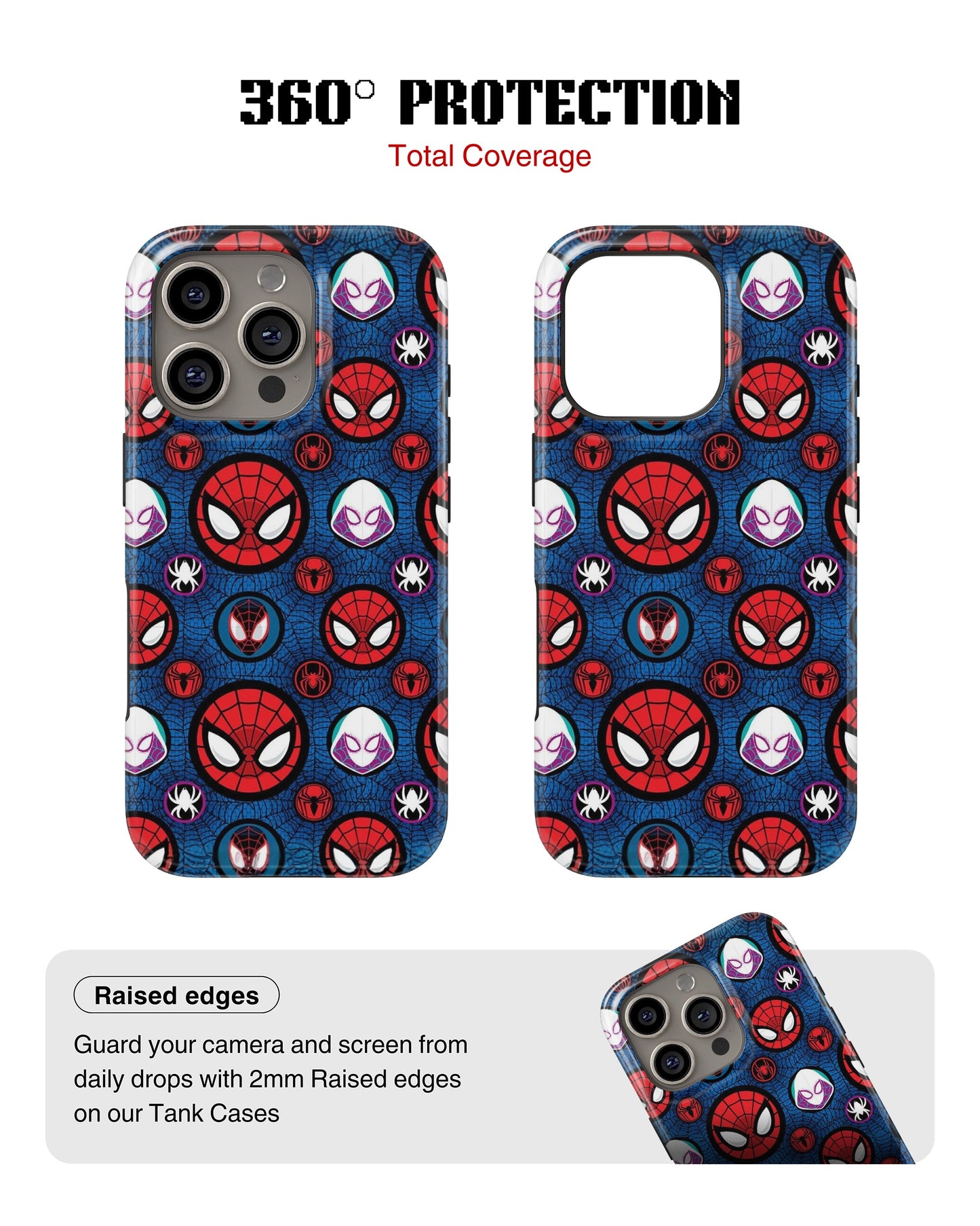 iPhone 12 Pro Tank Case | Superhero (Spider Icons)