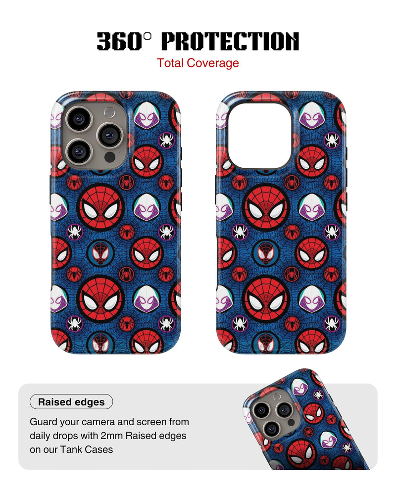 iPhone 15 Pro Max Tank Case | Superhero (Spider Icons)