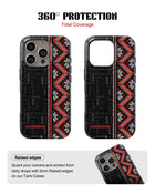 iPhone 15 Pro Max Tank Case | Textures (Tribal Noir)